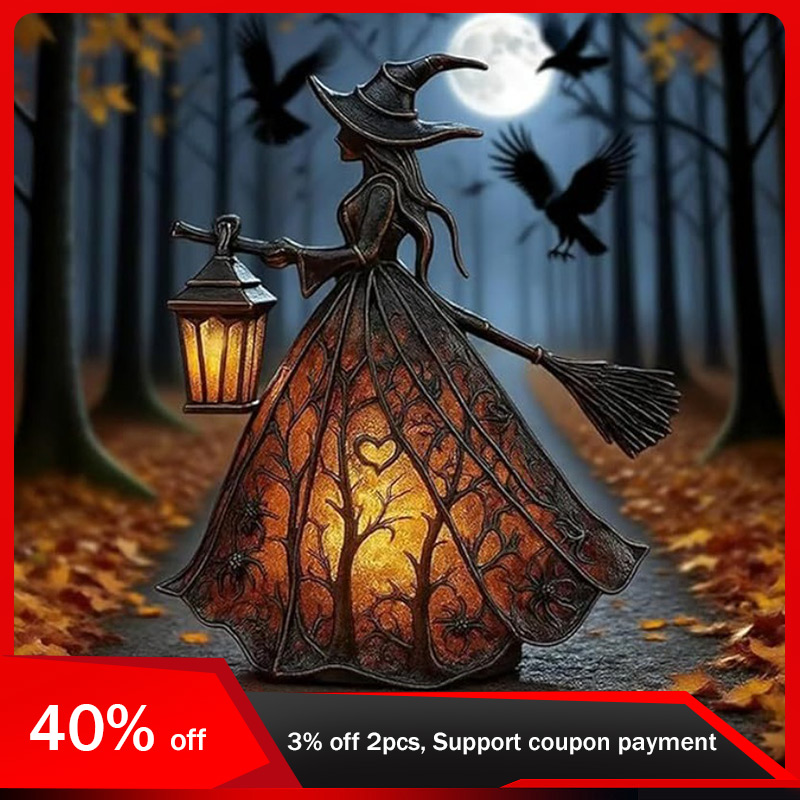 Outdoor Lighting Halloween - 16cm/6.3in Halloween Witch Desk Lamp Creativity