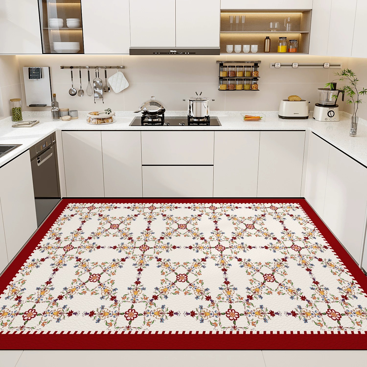 Outdoor Lighting Online - Retro Floral Light Luxury Kitchen Floor