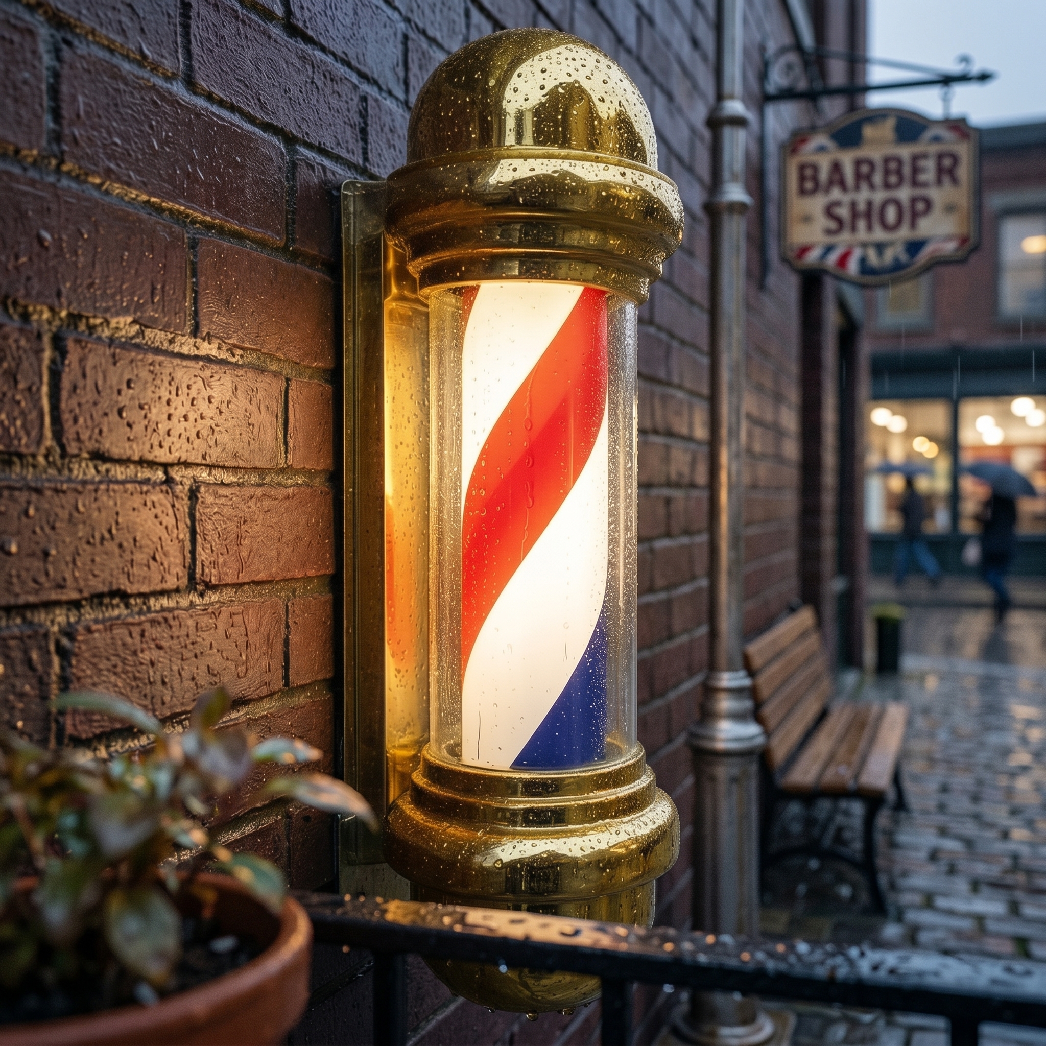 Outdoor Lighting Wall - LED Barber Pole Transparent Cover Wall-Mounted