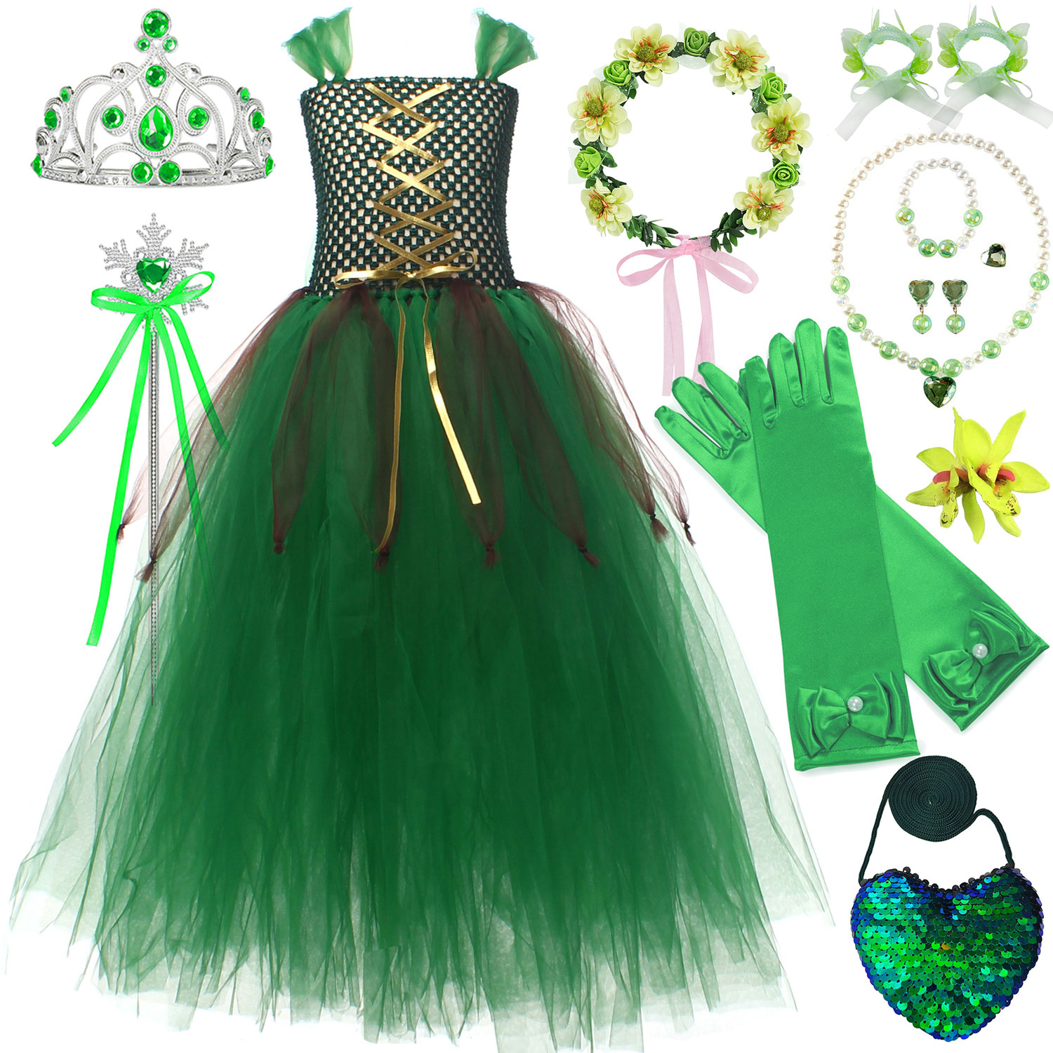 Outdoor Lighting Halloween - 2026 Halloween Elf Green Girl Princess
