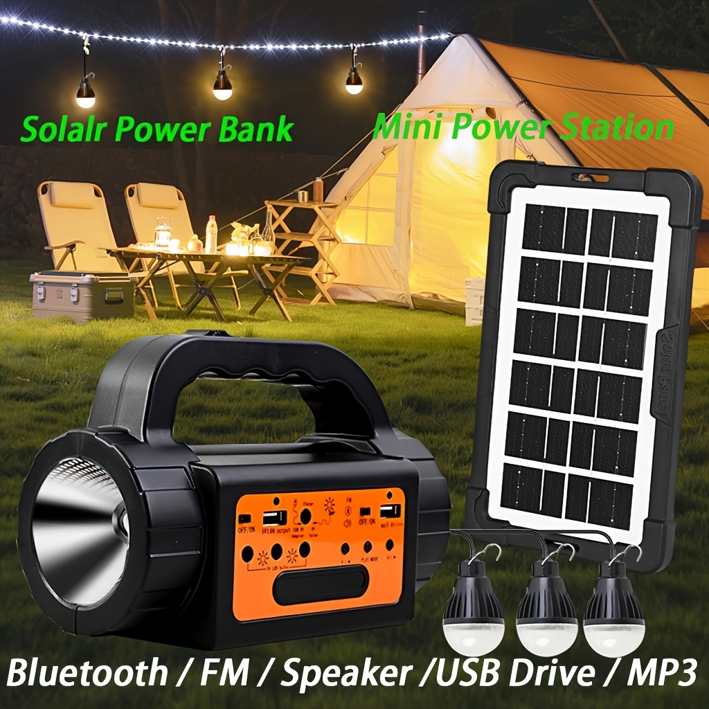 Outdoor Lighting Uplight - Solar Rechargeable Camping Lights Outdoor, Powered