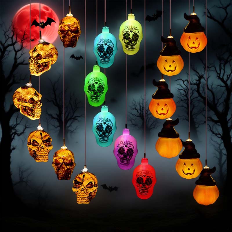 Outdoor Lighting Halloween - Halloween Solar Skull Ghost String Lights