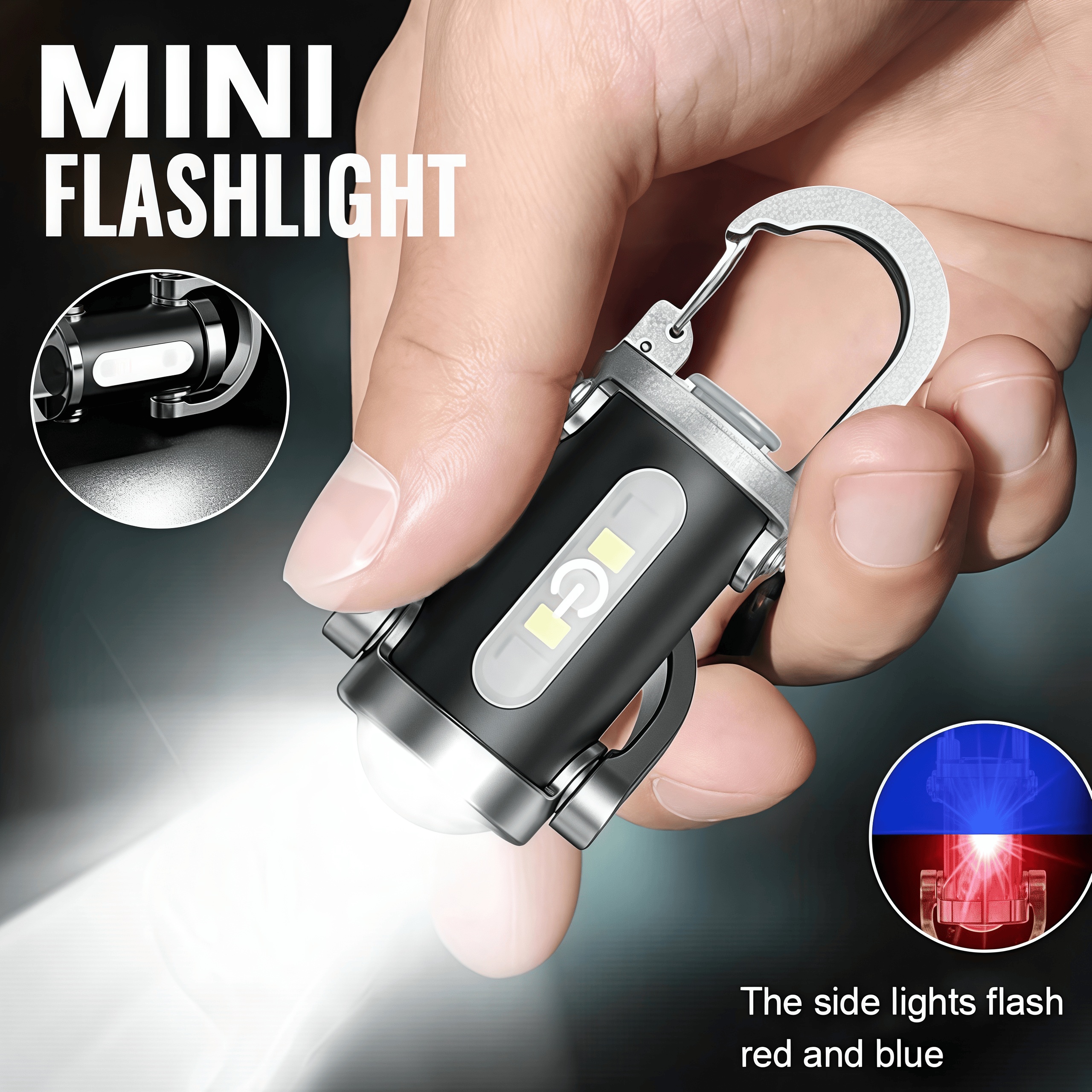 Hanging Outdoor Lighting - Mini TYPE-C Rechargeable LED Flashlight Keychain