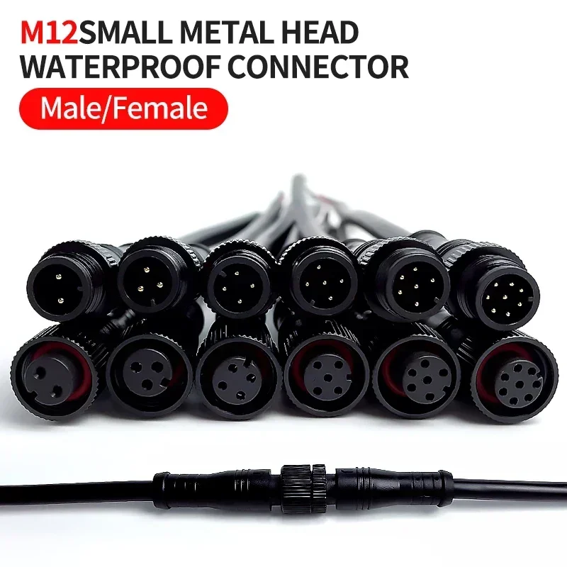 Outdoor Lighting Connectors - 5/20Pcs 20cm M12 Cable Connector Kit