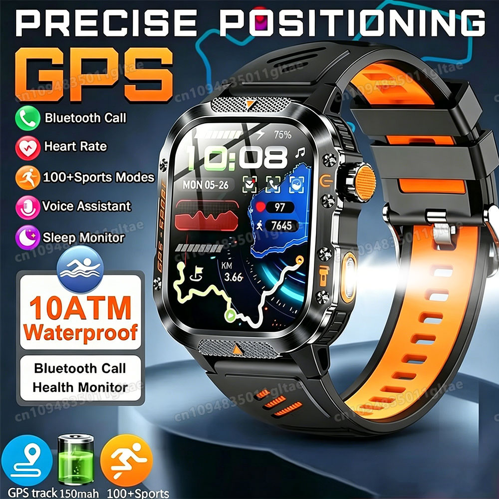 Outdoor Lighting Battery Operated - 2026 Global Hiking Smartwatch 2.01''Screen 1100mAh