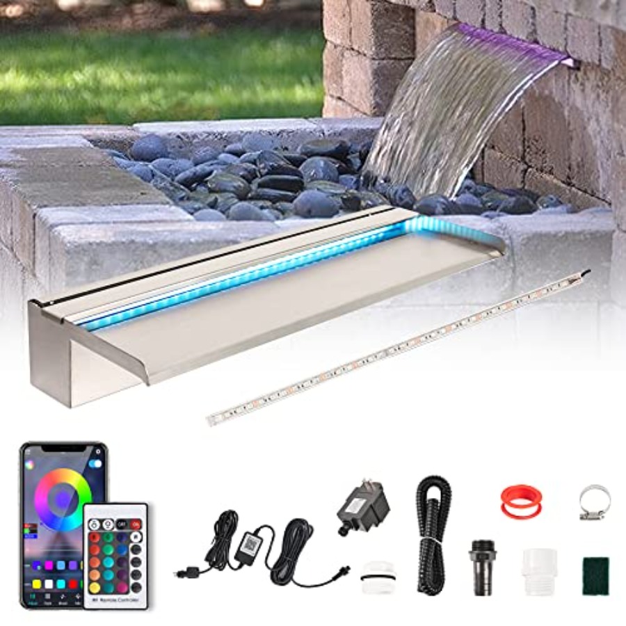 Outdoor pool waterfall spillwa - Outdoor Lighting Install recensie en prijs