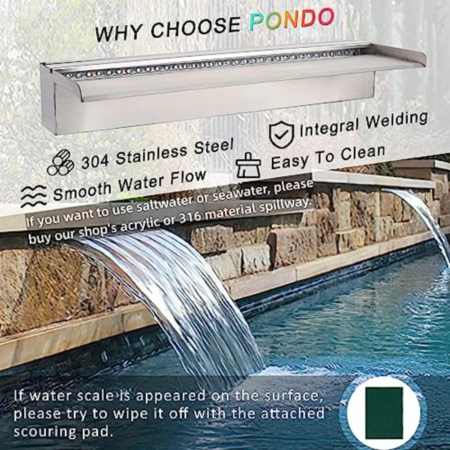 Outdoor pool waterfall spillwa - Outdoor Lighting Install recensie en prijs