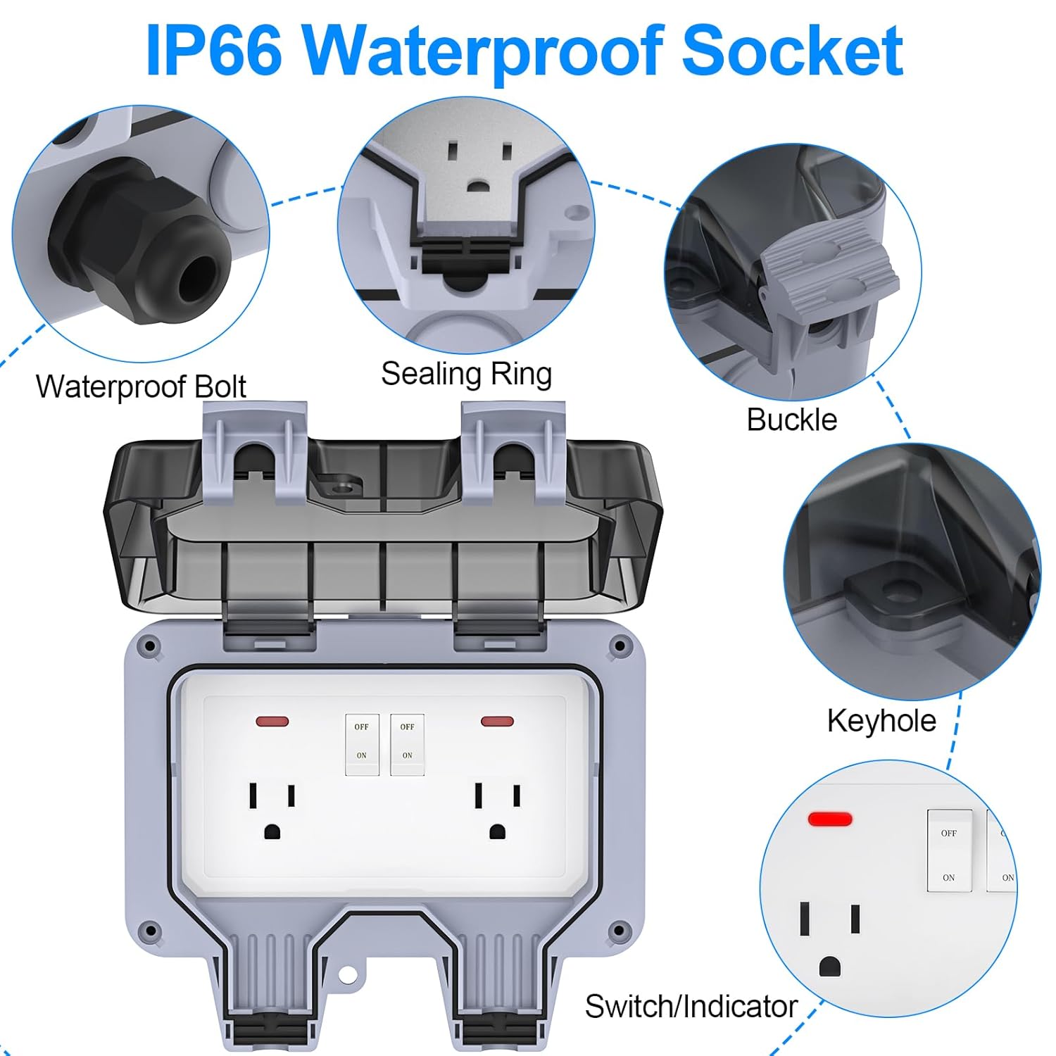 IP66 Waterproof Outdoor Outlet - Outdoor Lighting No Outlet recensie en prijs
