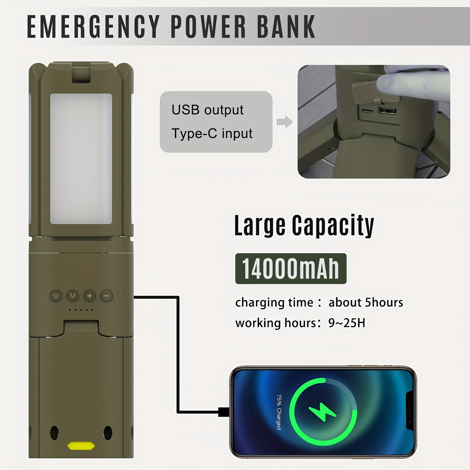 Camping Lantern, 14000mAh Rech - Outdoor Lighting Install recensie en prijs