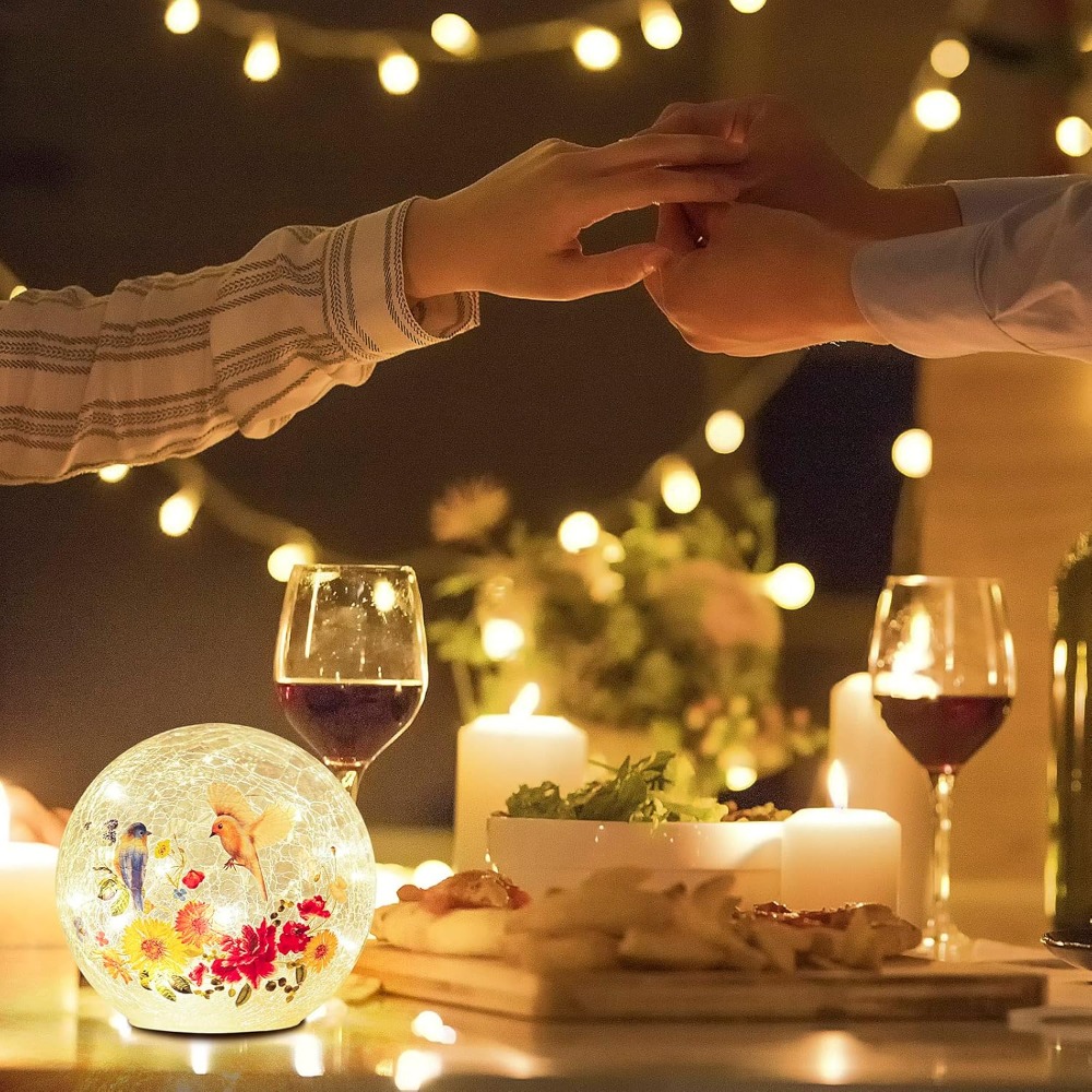 Crackle Glass LED Night Light  - Outdoor Lighting Battery Operated recensie en prijs