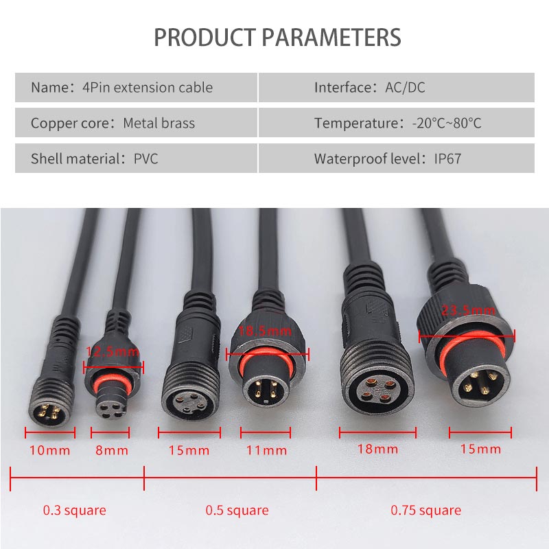 Male Famale Plug Cable 4Pin Wa - Outdoor Lighting Wire Connectors recensie en prijs