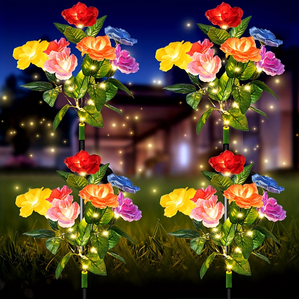4 Rose Flower Lights, Solar-Po - Outdoor Lighting And Landscape recensie en prijs