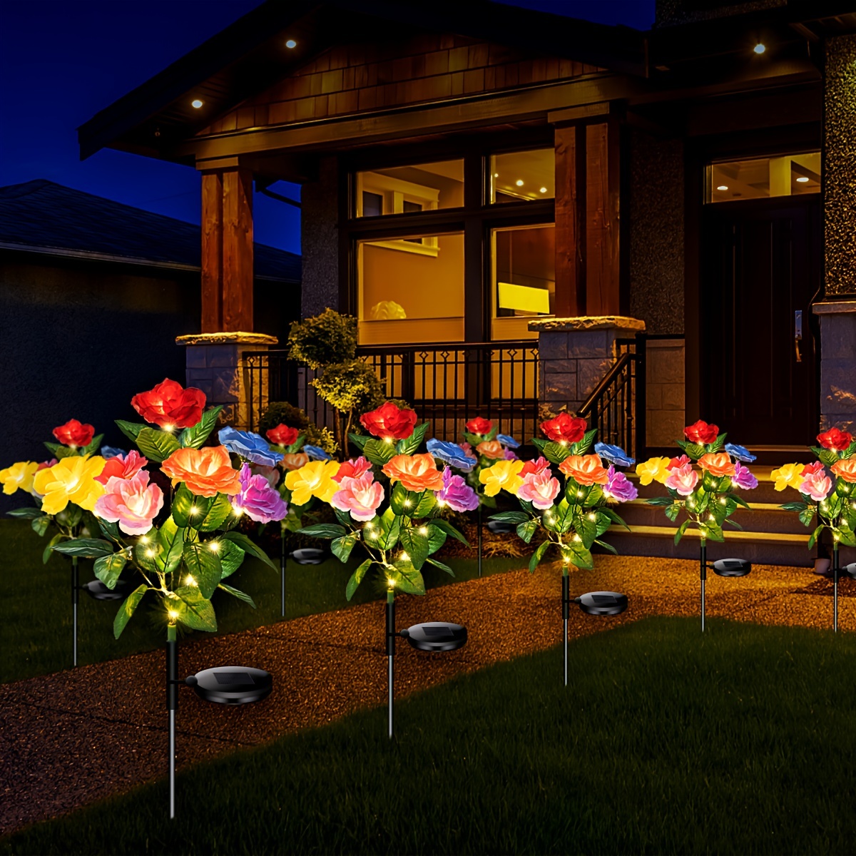 4 Rose Flower Lights, Solar-Po - Outdoor Lighting And Landscape recensie en prijs
