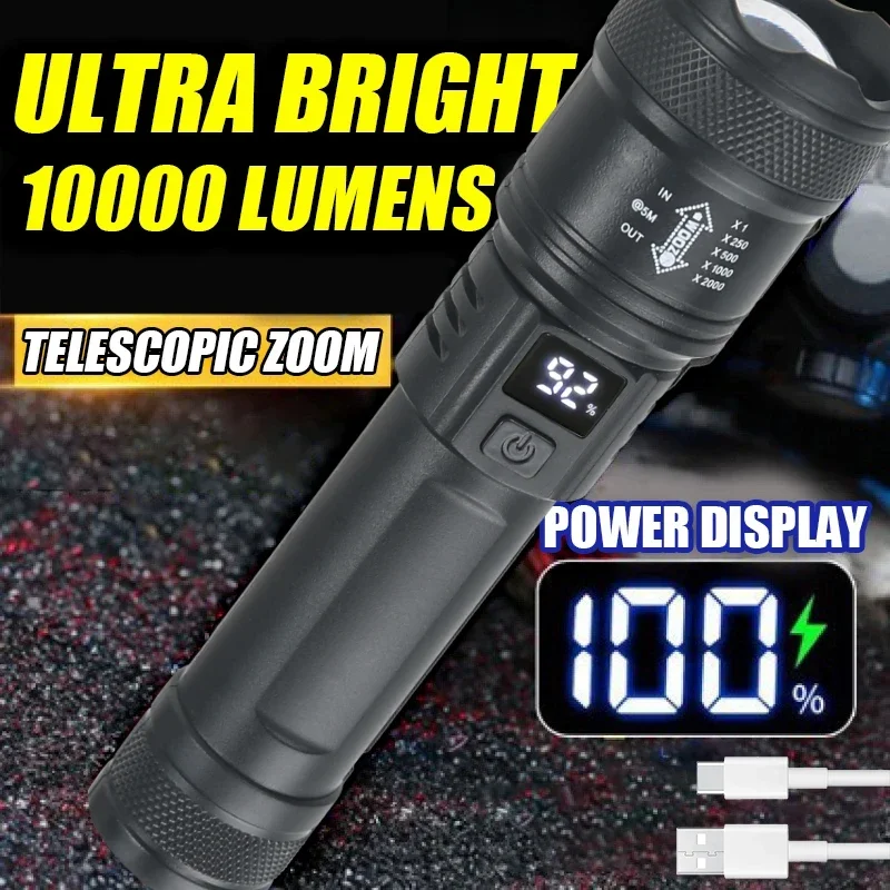 9900LM Powerful LED Flashlight - Outdoor Lighting Battery Operated recensie en prijs