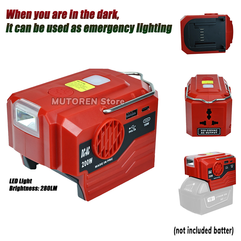 200W Portable Power Inverter 1 - Outdoor Lighting Battery Operated recensie en prijs