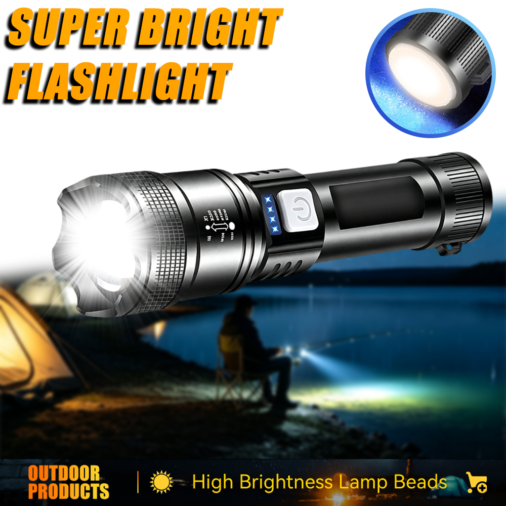 Powerful LED Flashlight USB Re - Outdoor Lighting Battery Operated recensie en prijs