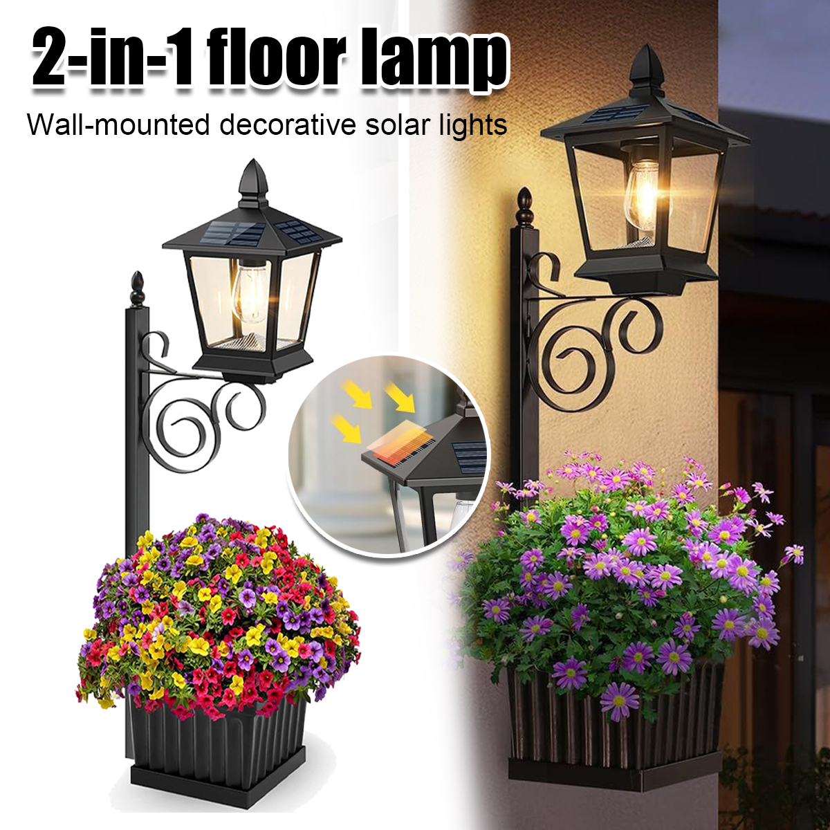 Solar Powered 2-in-1 Flower Po - Outdoor Lighting Wall recensie en prijs