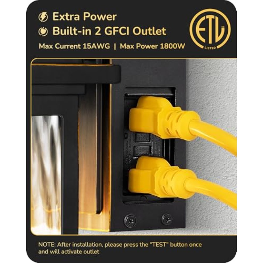 Outdoor Wall Light with GFCI O - Outdoor Lighting No Outlet recensie en prijs