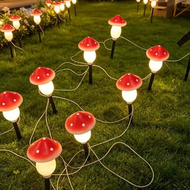 Solar Mushroom String Lights W - Outdoor Lighting Halloween recensie en prijs