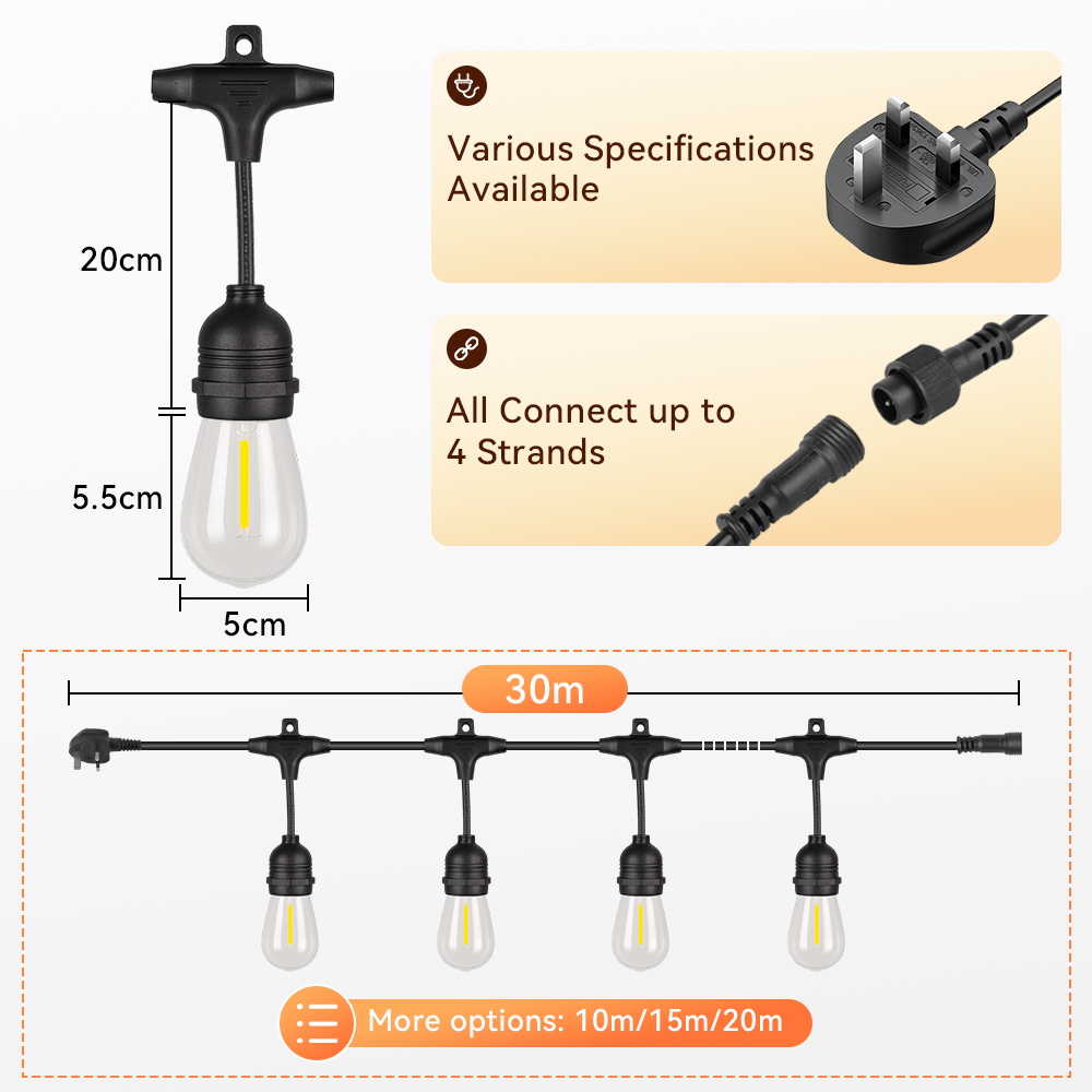 E27 Outdoor String Lights LED  - Outdoor Lighting Uk recensie en prijs