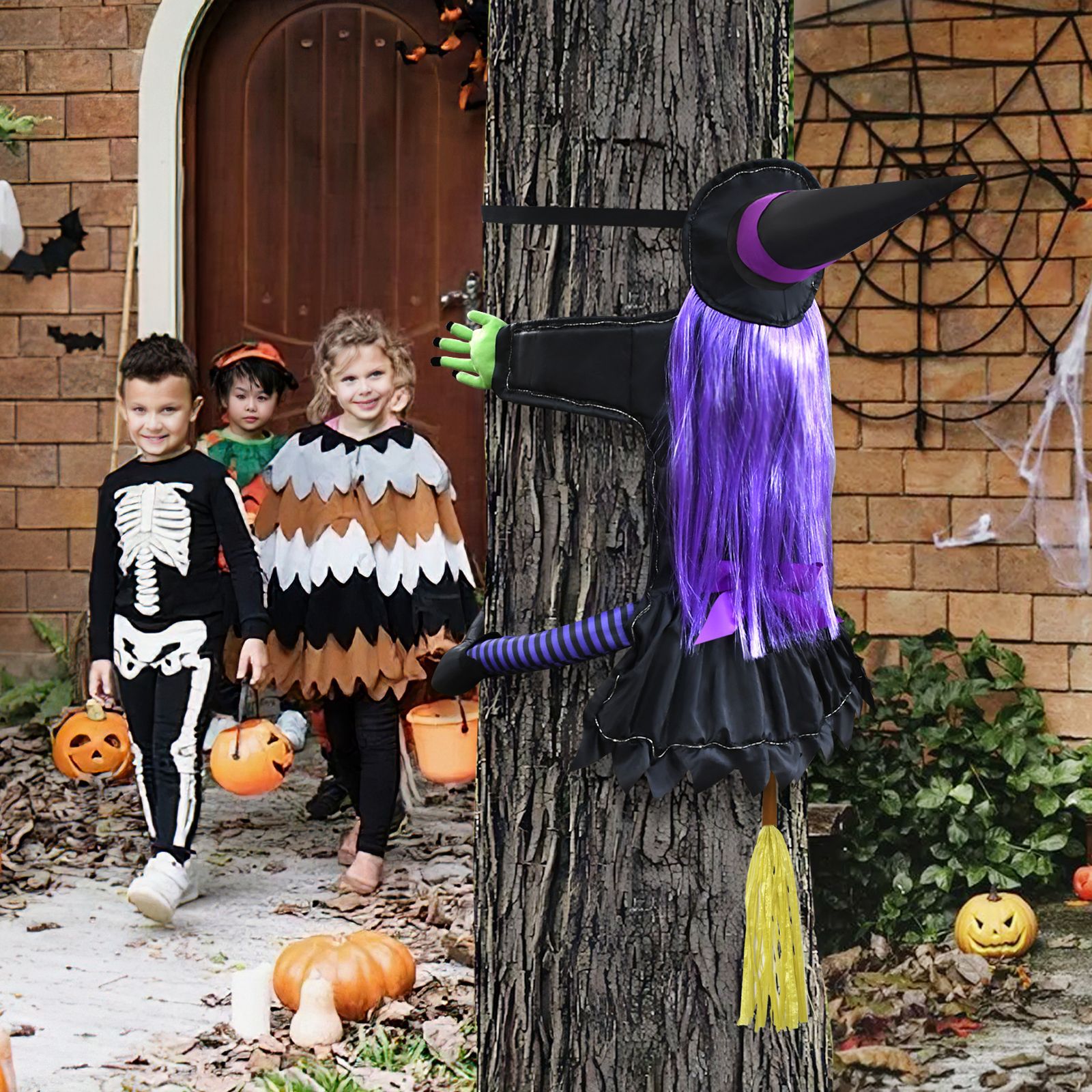 LED Witch Crashing Into Tree H - Outdoor Lighting Halloween recensie en prijs